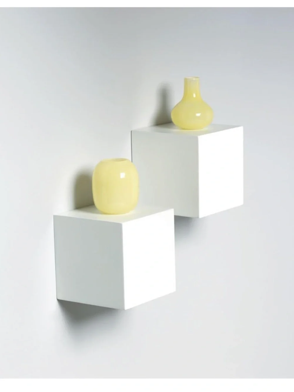 NIB Set of 2 White Floating Wall Cubes $65 - Never Opened!